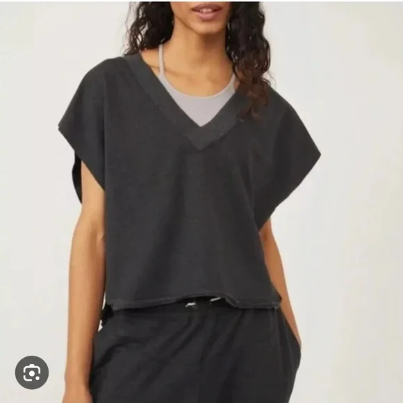 Free People Nothing but Sweats reversible v neck tee - Picture 5 of 6